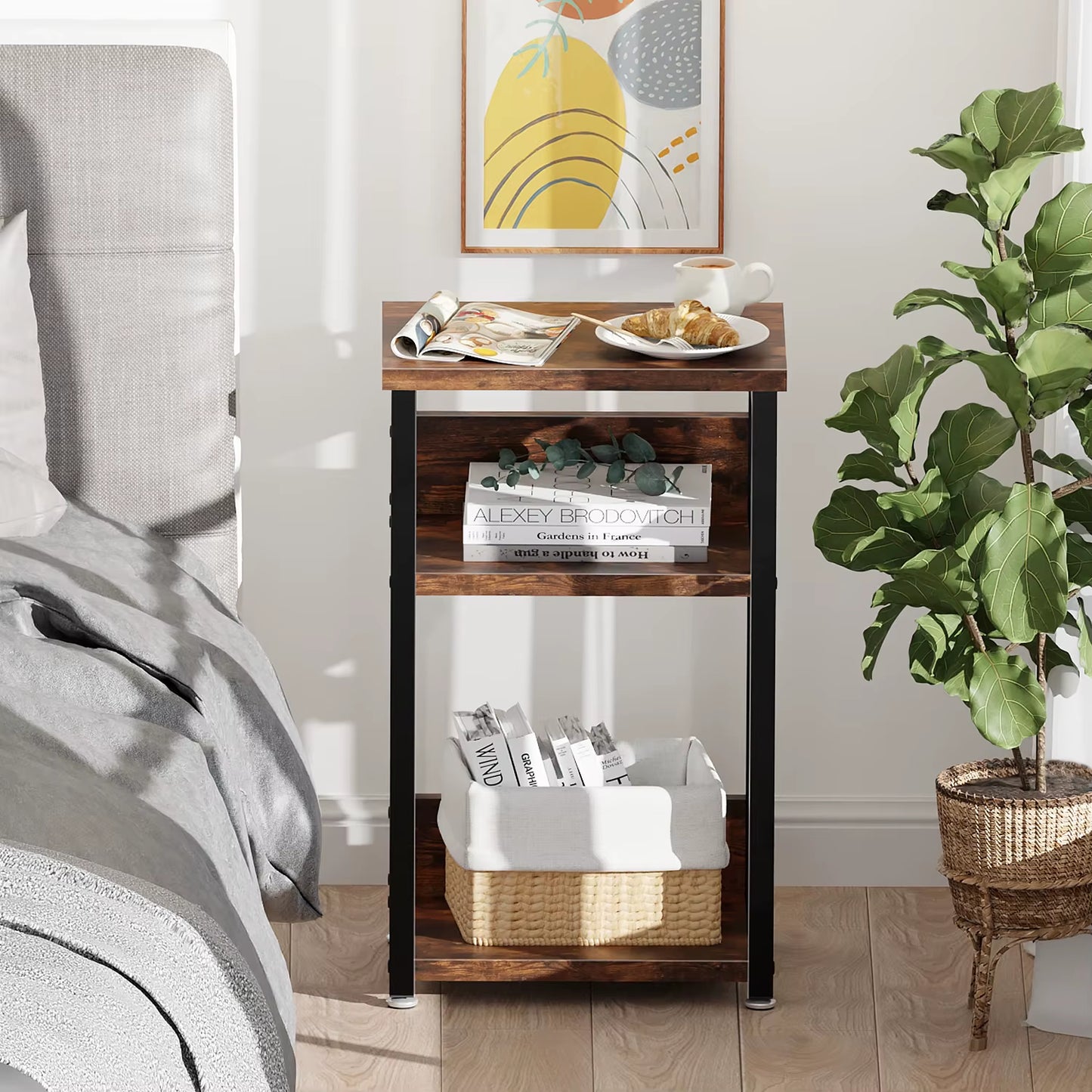 Side Table Modern Bedside Table, Small Coffee Table Coffee Table Wooden Side Table Modern Bedside Table