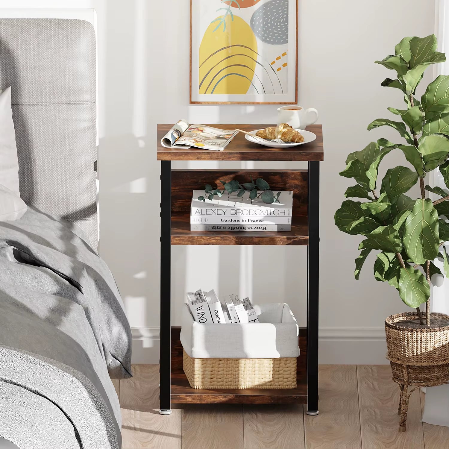 Side Table Modern Bedside Table, Small Coffee Table Coffee Table Wooden Side Table Modern Bedside Table